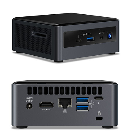 Intel NUC10i7FNH2 (Intel Core i7-10710U up to 4,70GHz, 1x HDMI, 5x USB 3.1, Thunderbolt, <b>2,5" SATA SSD</b> Support)